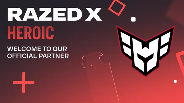Razed and Heroic esports partnership banner
